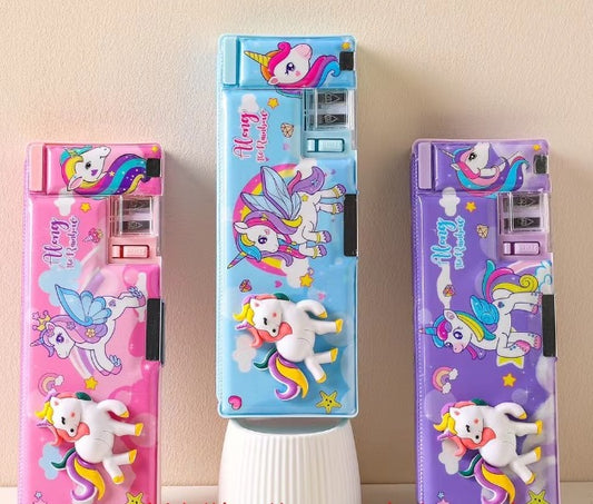 3D Unicorn Multifunctional Pencil Box